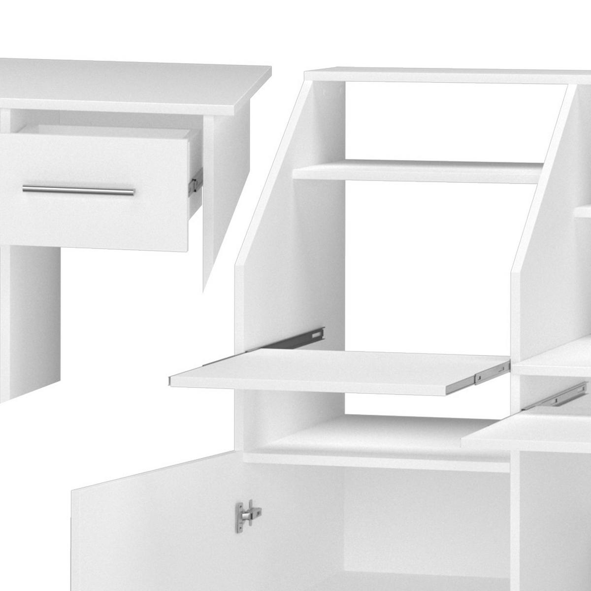 SCHREIBTISCH Edwin Weiß 166 x 50.5 cm - Weiß, Holzwerkstoff (50.5/166/117cm) - Vicco