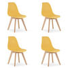 ESSZIMMERSTUHL 4-er Set KITO Senffarbener Sitz, natürliche Beine - Currygelb/Naturfarben, Kunststoff (46/80/54.5cm) - Valora