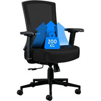 BÜROSTUHL mit hoher Rückenlehne und 200 kg Tragkraft Schwarz - Schwarz, Textil (53/107/49cm)