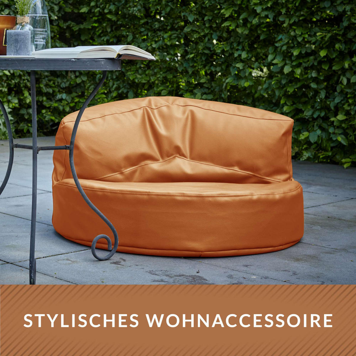 INDOOR LOUNGE SITZSACK Sofa Kunstleder - Hellbraun, Textil (90/50/50cm) - Green Bean