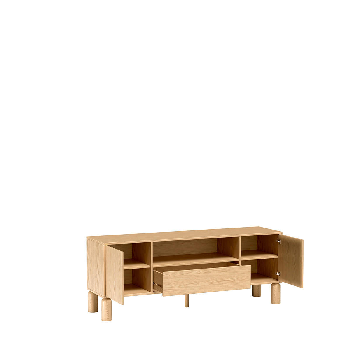 TV-LOWBOARD Sanden SN-6 160 x 61,6 x 40,6 cm Eiche Bookmatch - Eichefarben, Holz/Holzwerkstoff (160/61.6/40.6cm) - Koseto
