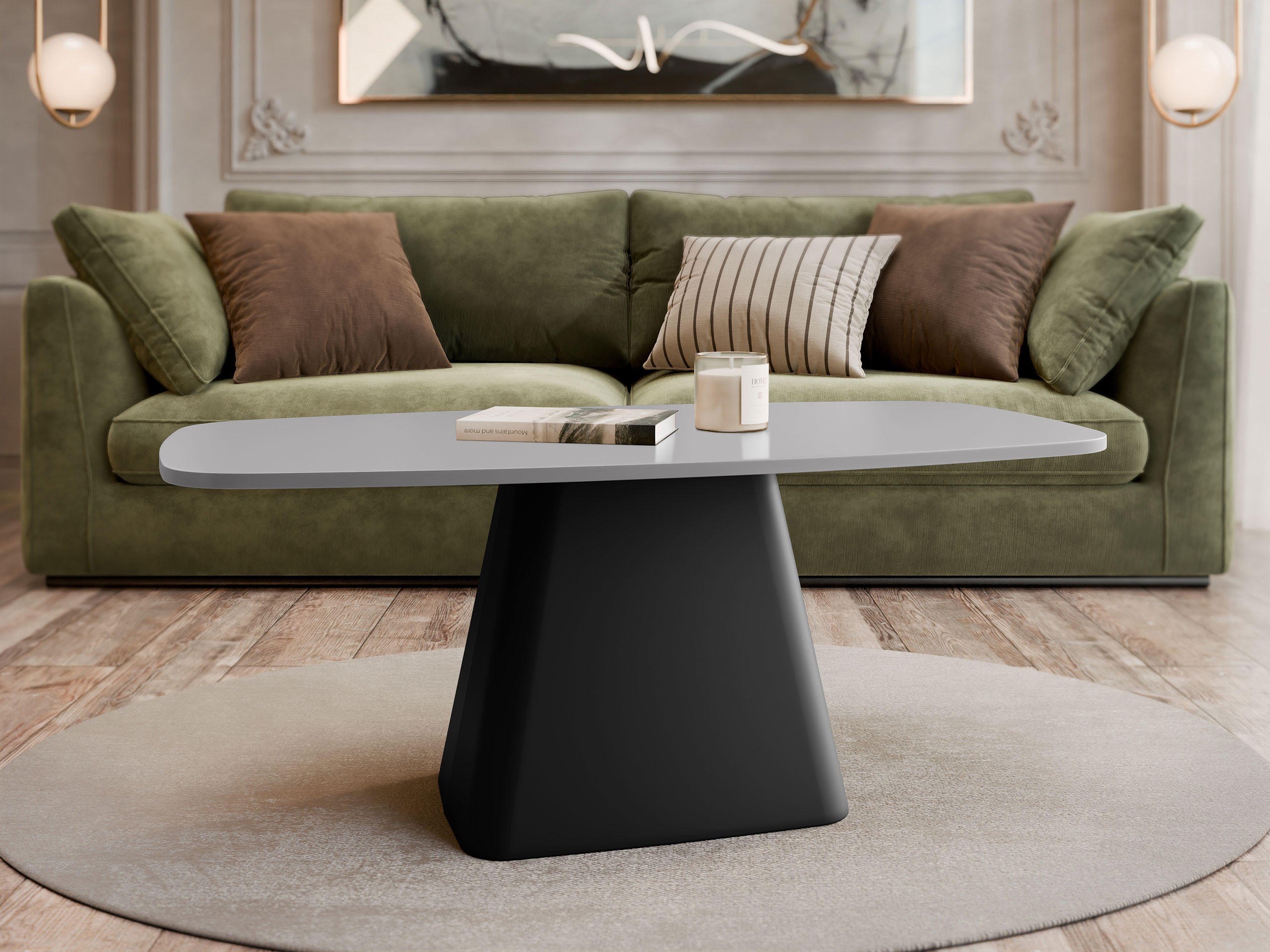 COUCHTISCH Noa - Hellgrau/Schwarz, Holzwerkstoff/Metall (60/120/48cm) - MIRJAN24