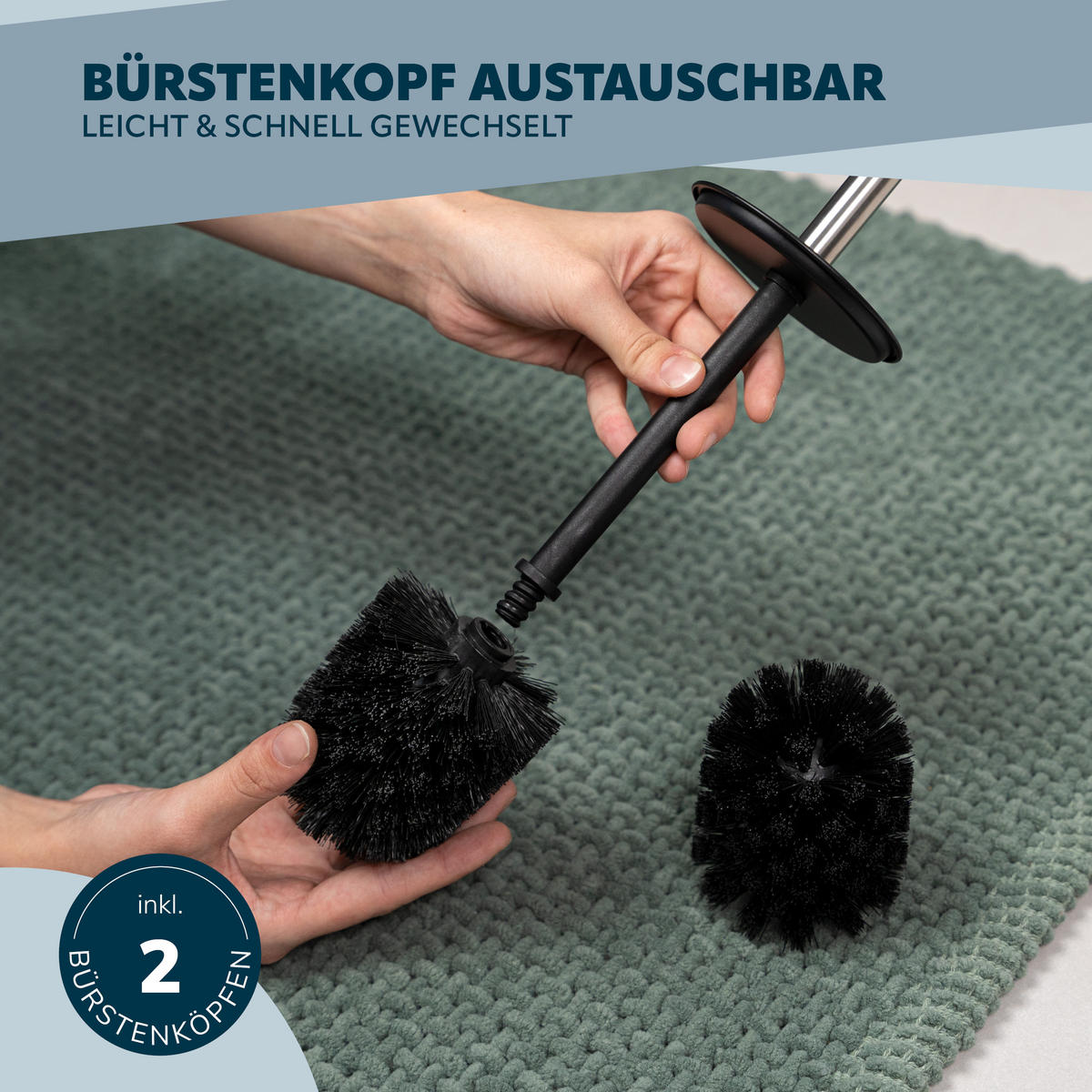 WC-GARNITUR inkl. Wandhalterung - Schwarz, Metall (10/39/13.5cm) - bremermann