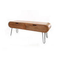 LOWBOARD EVORA Braun Holz - Schwarz/Braun, Holz/Metall (135/50/35cm) - KAWOLA