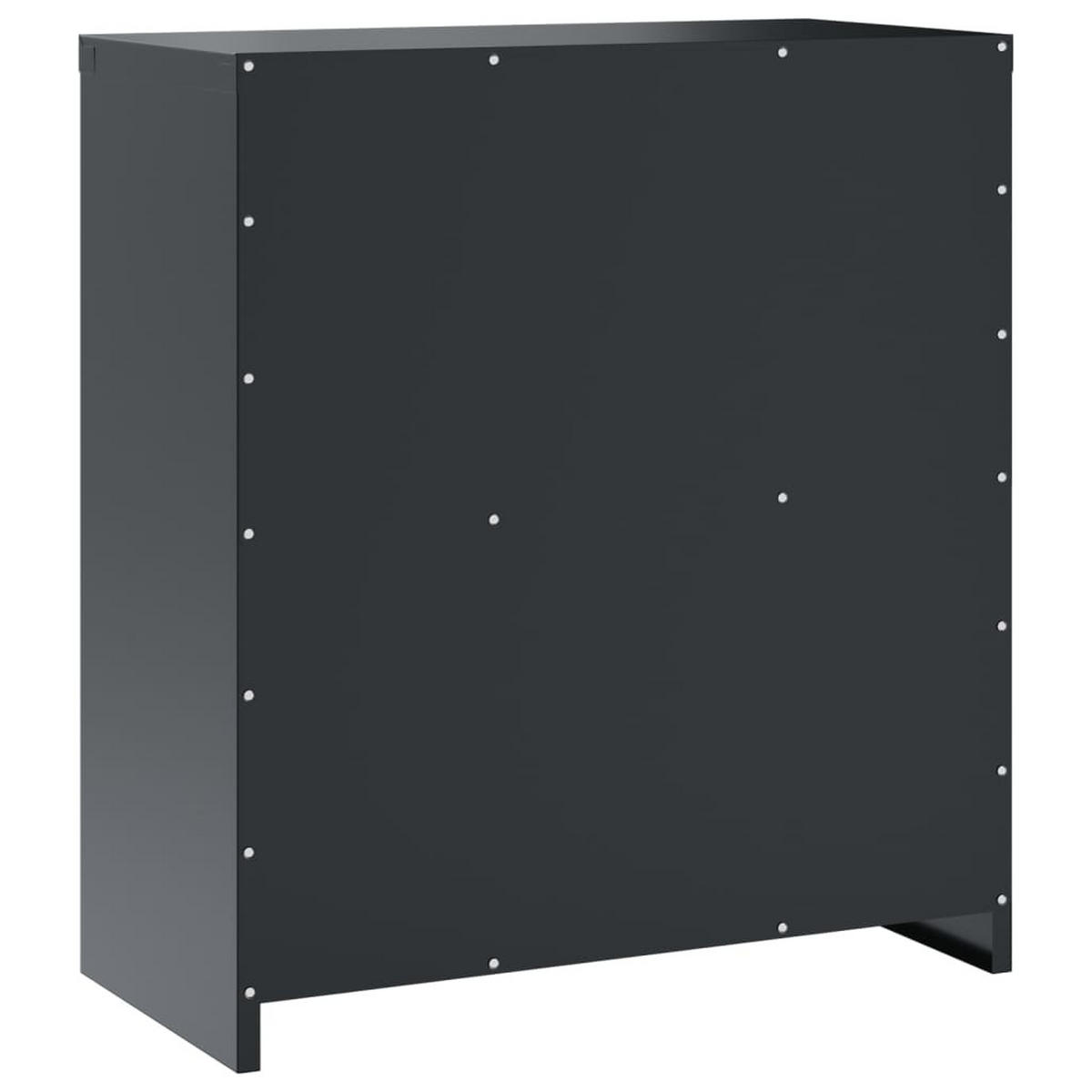 AKTENSCHRANK ANTHRAZIT 79X40X90 CM STAHL - Anthrazit, Metall (40/90/79cm) - vidaXL