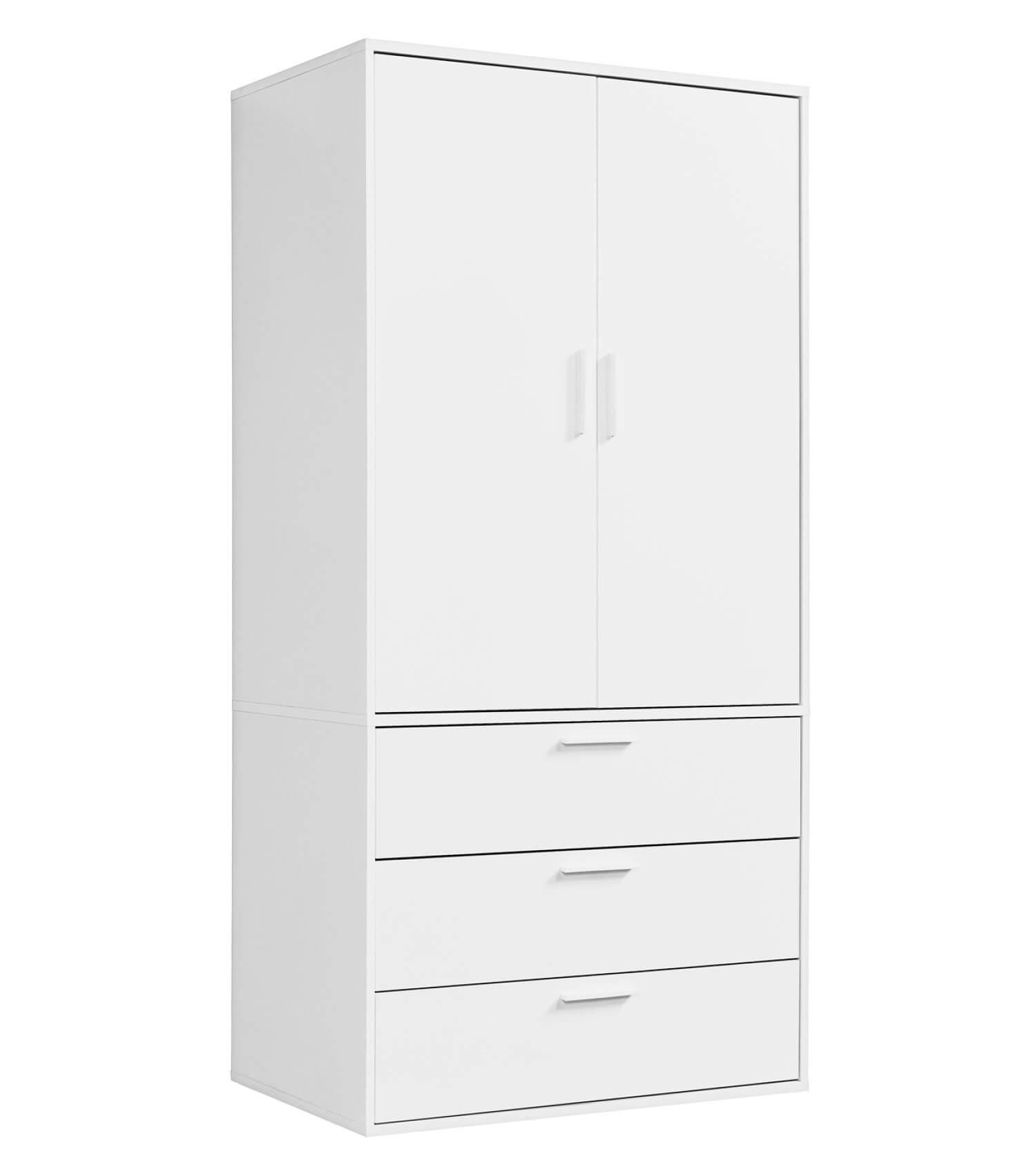 KLEIDERSCHRANK Der Grenzenlose - Weiß, Holzwerkstoff (90/187/58cm) - Mokebo