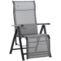 SONNENLIEGE aus Stahl 70x65x111 cm in Grau mit 9-fach verstellbar - Grau, Metall (70/111/65cm) - Modfu