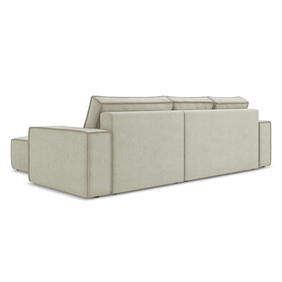 ECKSOFA mit Schlaffunktion Strukturstoff Stoff Beige - Beige/Creme, Kunststoff/Textil (290/185cm) - LaMiaSofa