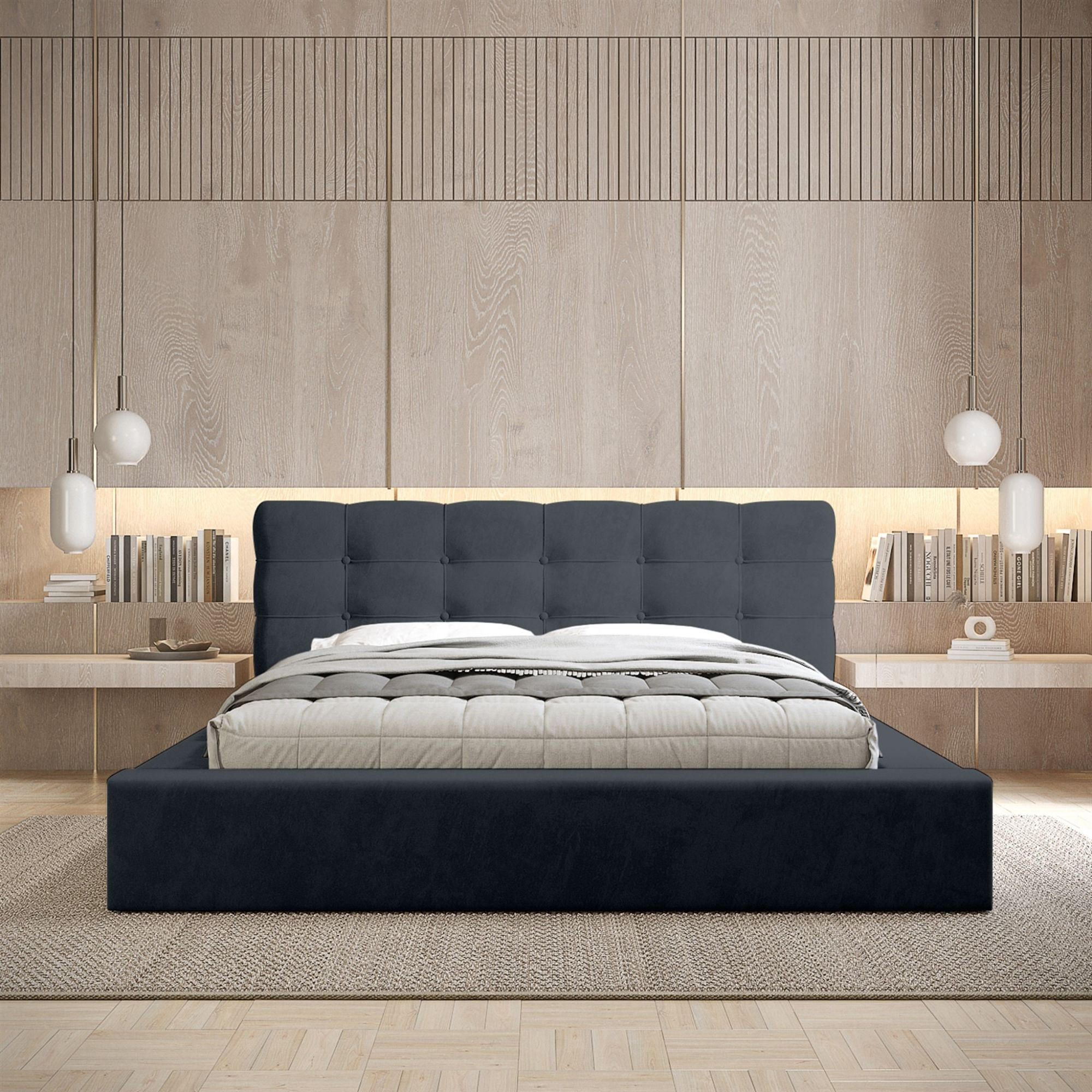 Thumbnail - Fun Möbel Polsterbett, Blau, Textil, 180x200 cm, Schlafzimmer, Betten, Polsterbetten