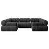 WOHNLANDSCHAFT modulares Sofa Birno-U1 - 285x190x70 cm Schwarz Velours - Schwarz, Holzwerkstoff/Textil (285/70/190cm) - ALTDECOR