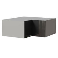 ECK-AUFSATZSCHRANK Essen W14/90/36 Graphit Hochglanz / Grau Matt 90 / 90 / 36cm - Graphitfarben/Grau, Holz/Holzwerkstoff (90/36/90cm) - Feldmann-Wohnen