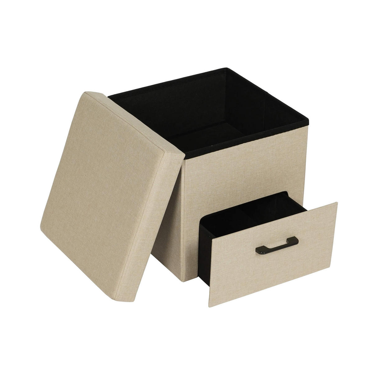 POUF Strelitzia 40/40/40 cm - Beige, Holz (40/40/40cm) - Mobili Rebecca