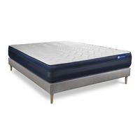 BETT Actimemo tech Memory-Schaum 150 x 190 cm h4 - Kit Bettgestell Grau - Beige/Grau, Karton/Holz (150/190cm) - ACTISOM