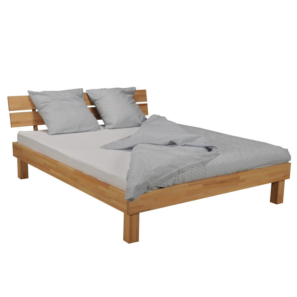 BETT RIVA180X200 - Buche massiv geölt - Buchefarben, Holzwerkstoff (180/200cm) - Weber Industries