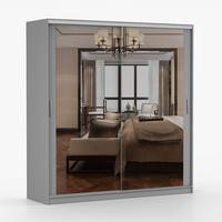 KLEIDERSCHRANK Tokyo M 203 cm, 203/215/58, 2-türig, grau - Grau, Holzwerkstoff (203/58/215cm) - imoebel24