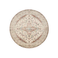 VINTAGE-TEPPICH Miray waschbar ø 160 cm rund - Rot/Multicolor, Kunststoff (160/160cm) - benuta Nest