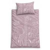 BIBER-BETTWÄSCHE 100x135 für Babys - Made in Germany! Flauschig warmer Flanell Kinder Bettbezug aus 100% Baumwolle für Herbst & Winter - Tiere Rosa - Rosa, Textil (100/135cm) - Carpe Sonno