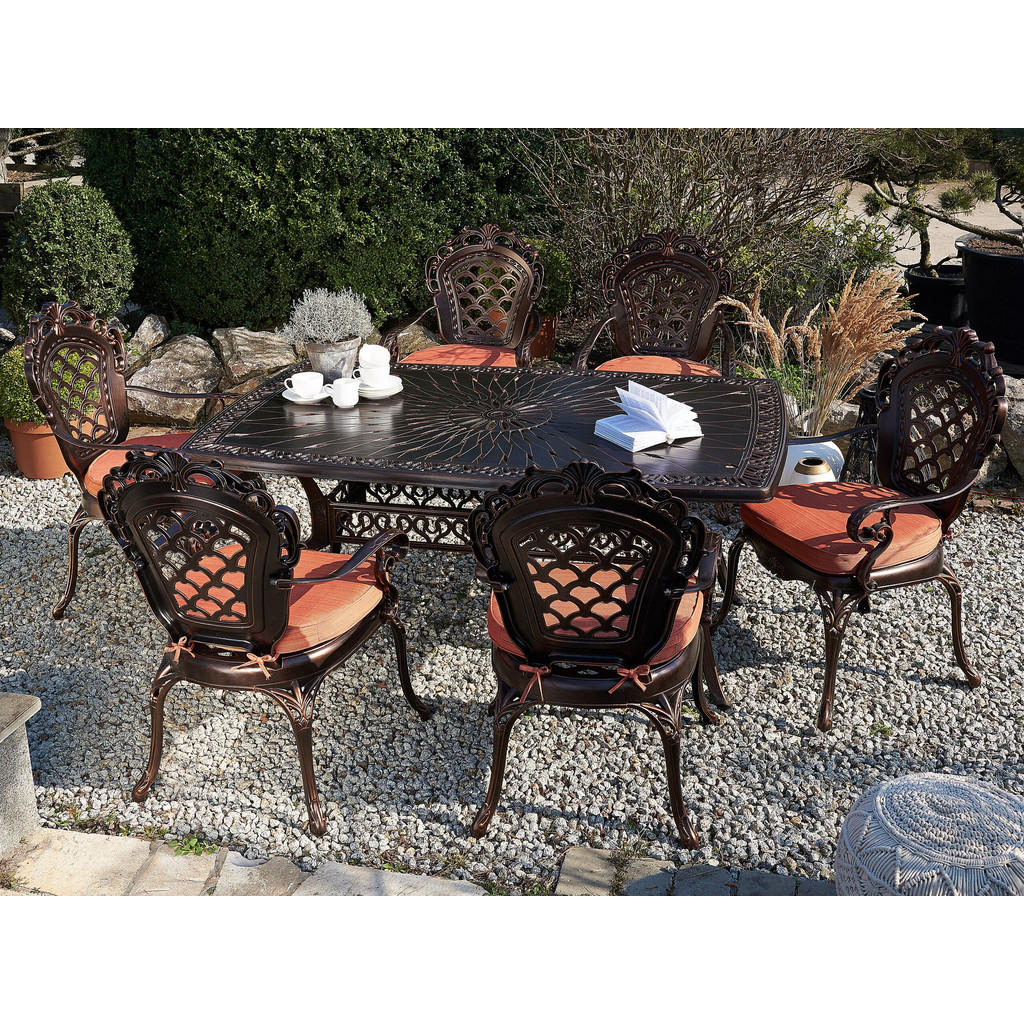Thumbnail - Beliani Gartenstuhl, Dunkelbraun, Metall, 69x97x58 cm, Gartenmöbel, Gartenstühle, Gartenstühle