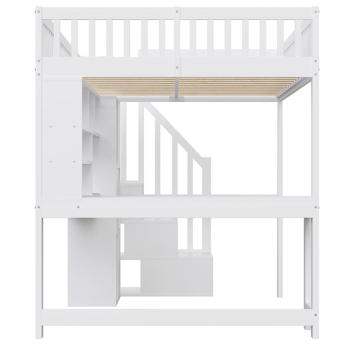 HOCHBETT 140/200 cm Weiß aus Kiefernholz und MDF mit LED-Leuchten - Weiß, Holz (140/200cm) - OKMYHOME