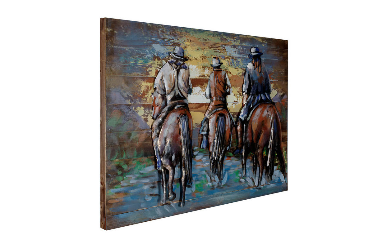 HOLZBILD Braun 100/75 cm - Braun, Holz/Metall (4.6/75cm) - KUNSTLOFT