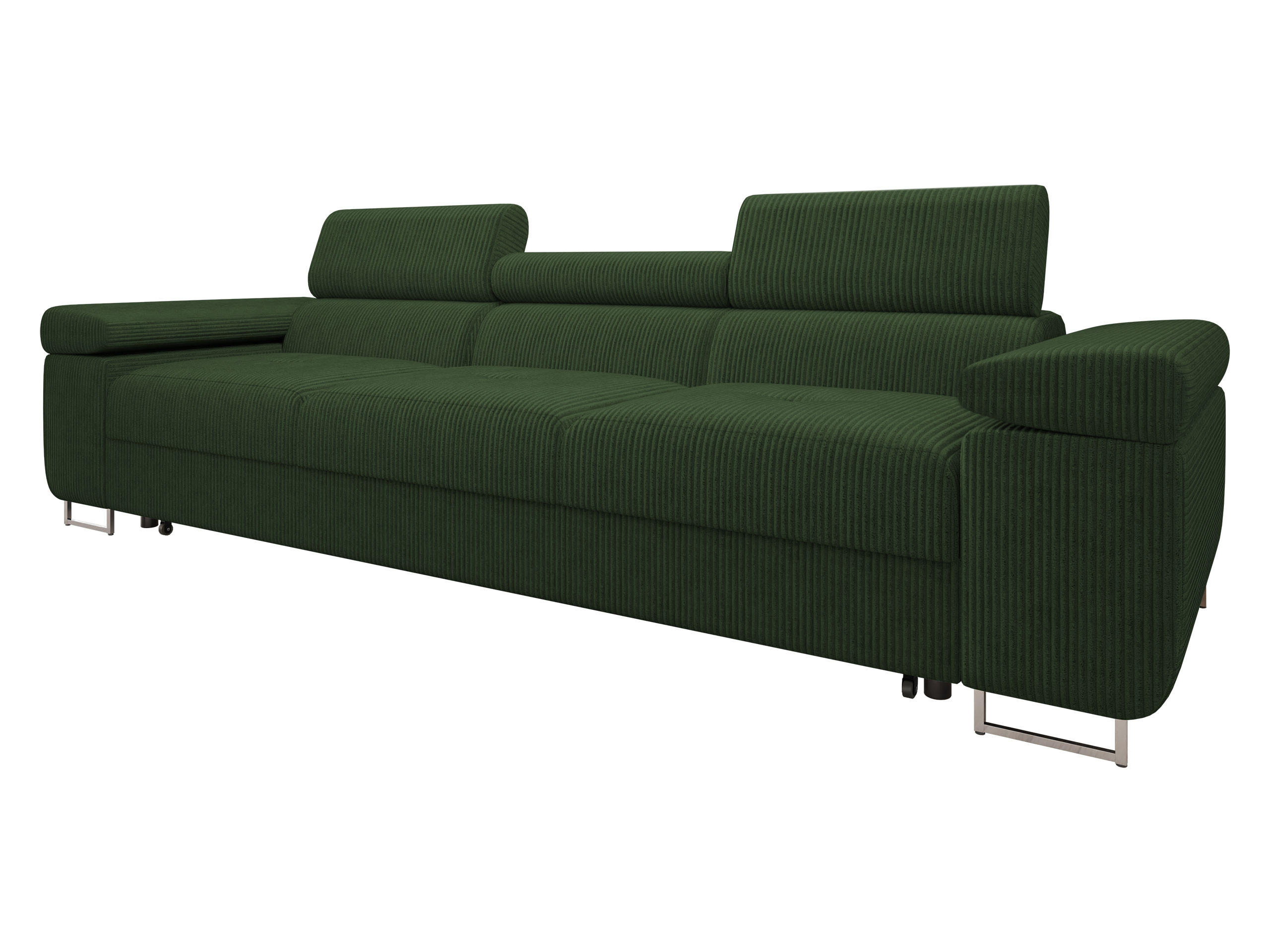 SCHLAFSOFA Torezio 3 Bis Cord - Grün, Holz/Textil (263/90/102cm) - MIRJAN24