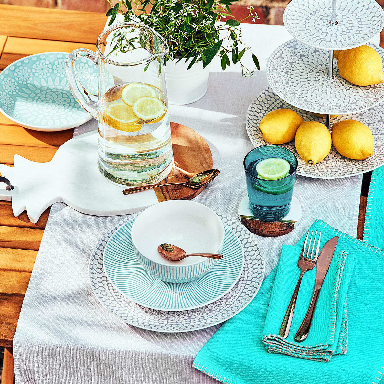 TISCHSET (10er Set) Finca - Grau, Textil (47/35cm) - BUTLERS