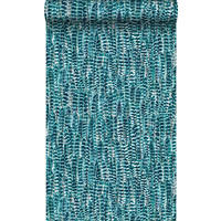 TAPETE Federn 53 cm x 10.05 m - Türkis, Papier (53/1000cm) - Origin Wallcoverings