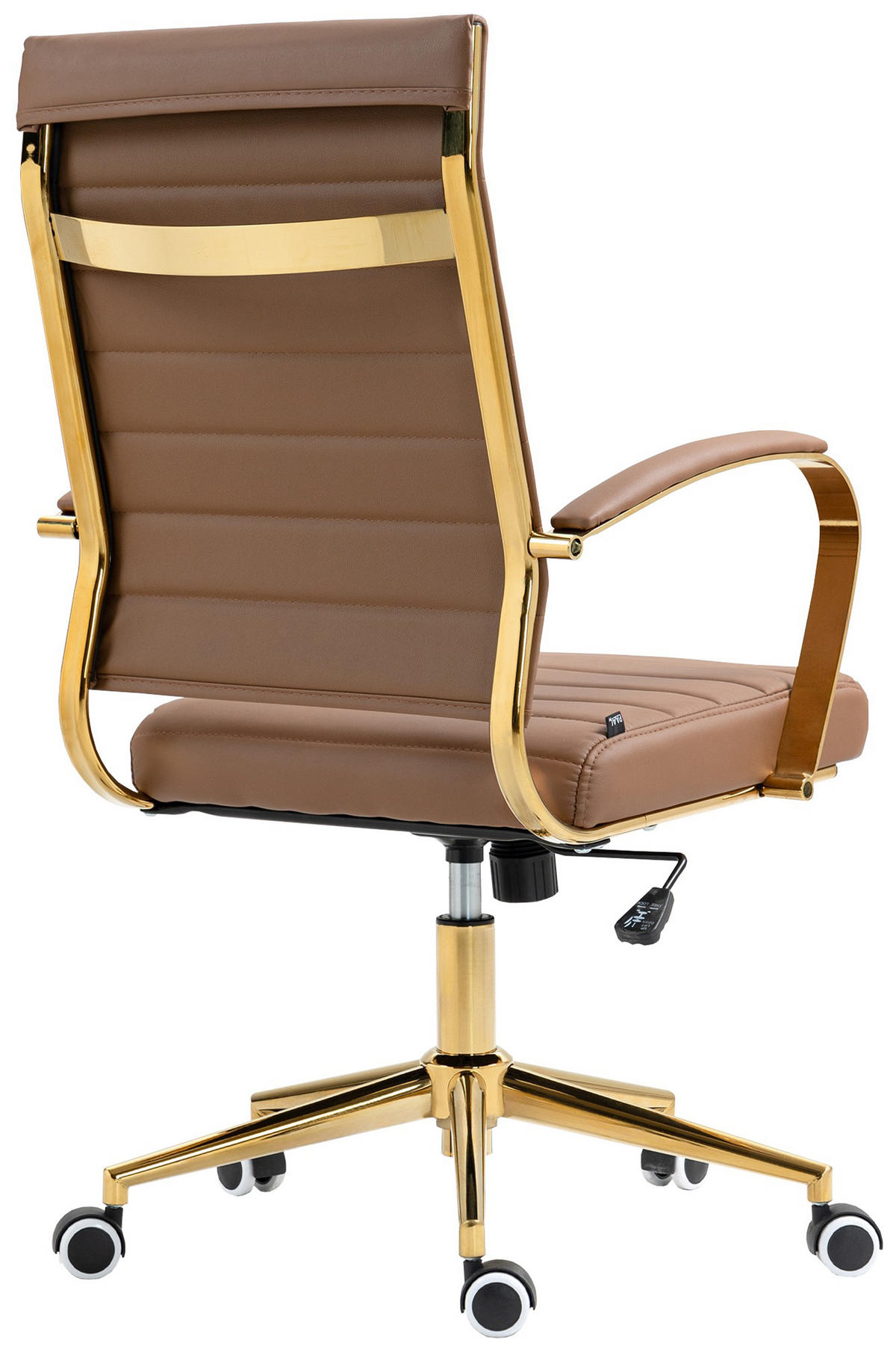 BÜROSTUHL Vantor Kunstleder hellbraun - Hellbraun/Goldfarben, Metall (57/109/59cm) - TPFLiving