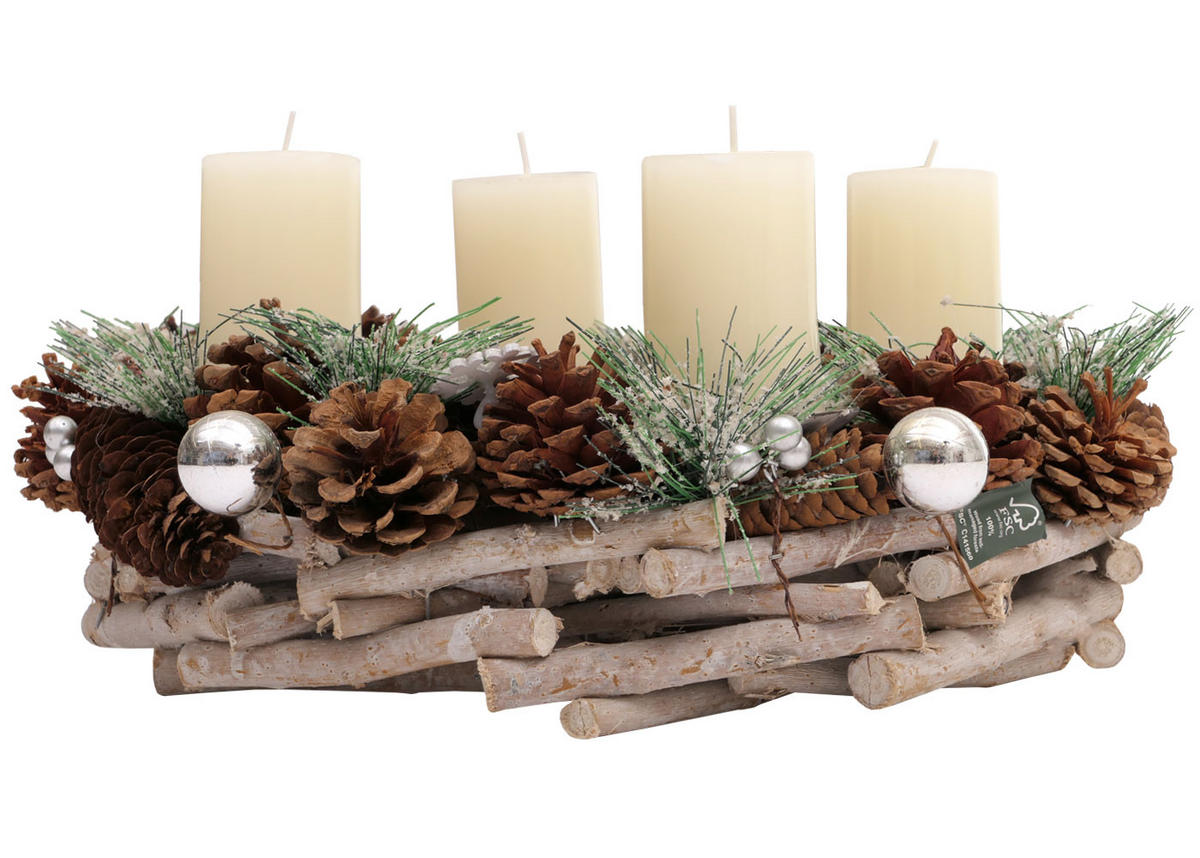 ADVENTSKRANZ Braun - Braun, Holz (18cm) - MCW