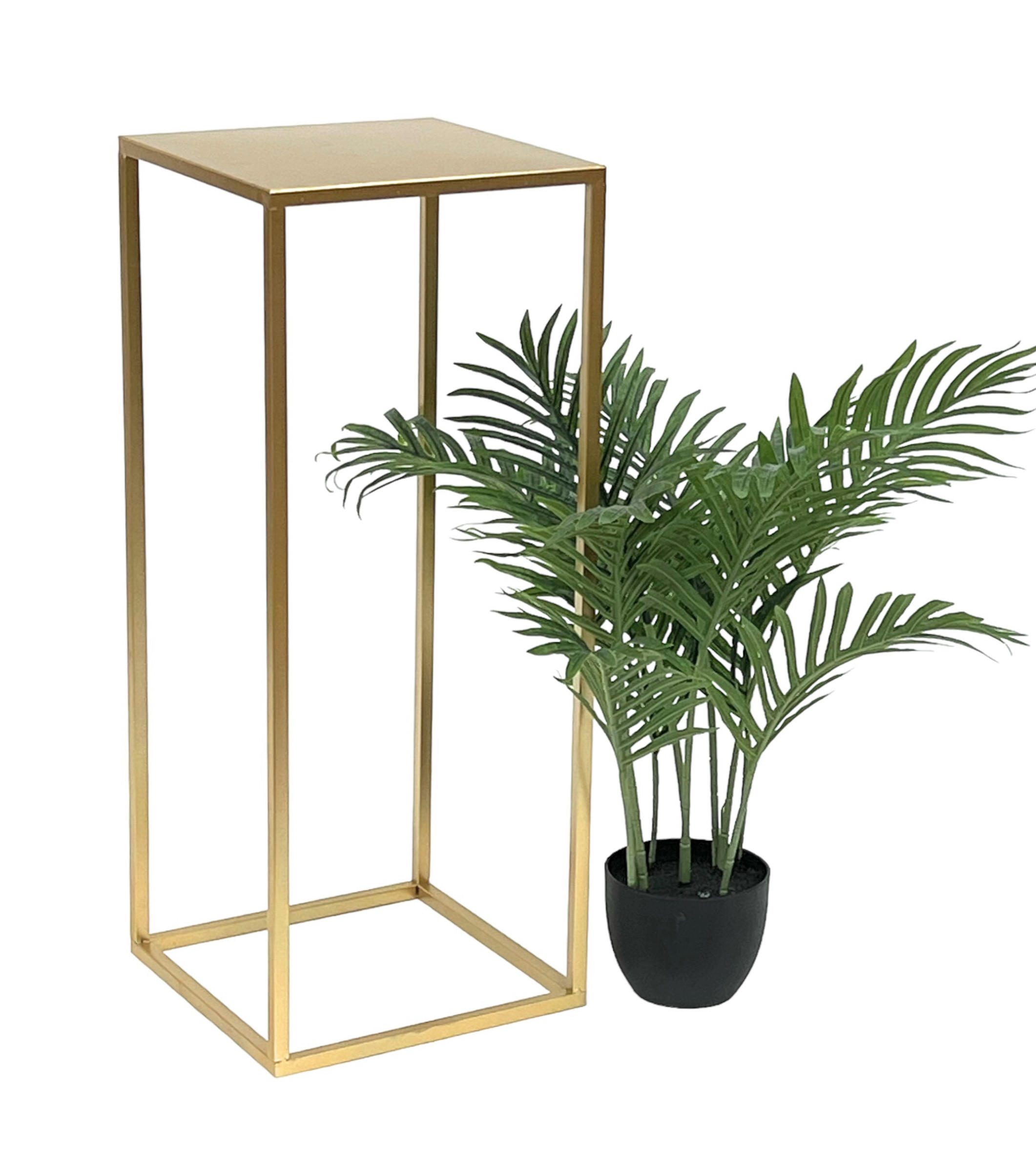 BLUMENHOCKER Metall Gold Eckig 70 cm - Goldfarben, Metall (28/70/28cm) - DanDiBo
