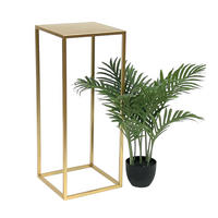 BLUMENHOCKER Metall Gold Eckig 70 cm - Goldfarben, Metall (28/70/28cm) - DanDiBo