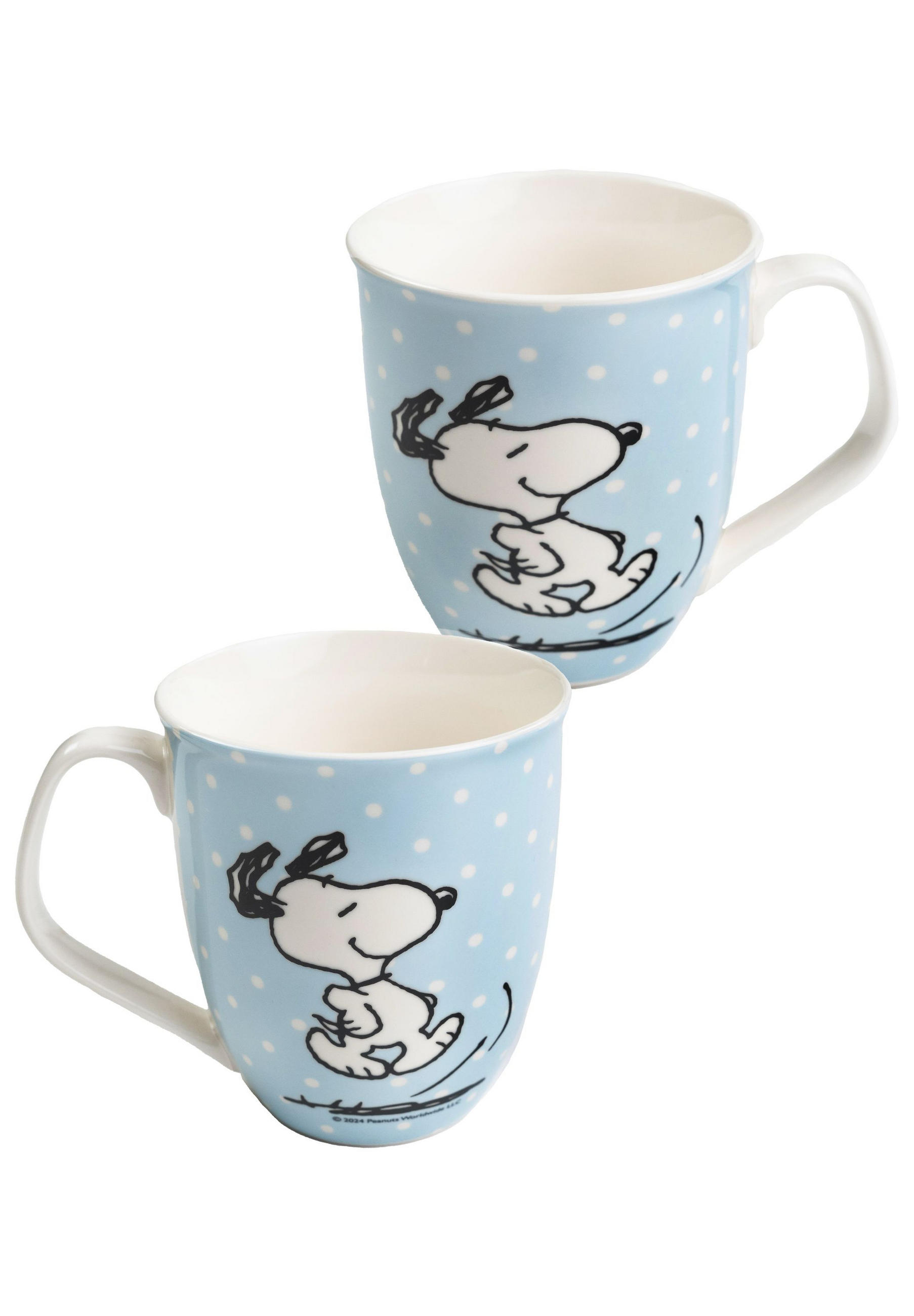 KAFFEEBECHER The Peanuts Snoopy Blau mit Punkten 280 ml - Blau, Keramik (0.28L) - United Labels