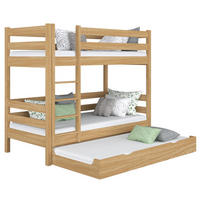 ETAGENBETT N01 mit Matratzenschublade Eiche Natur 80/180 - Eiche Artisan, Naturmaterialien/Holz (80/180cm) - N-Wood