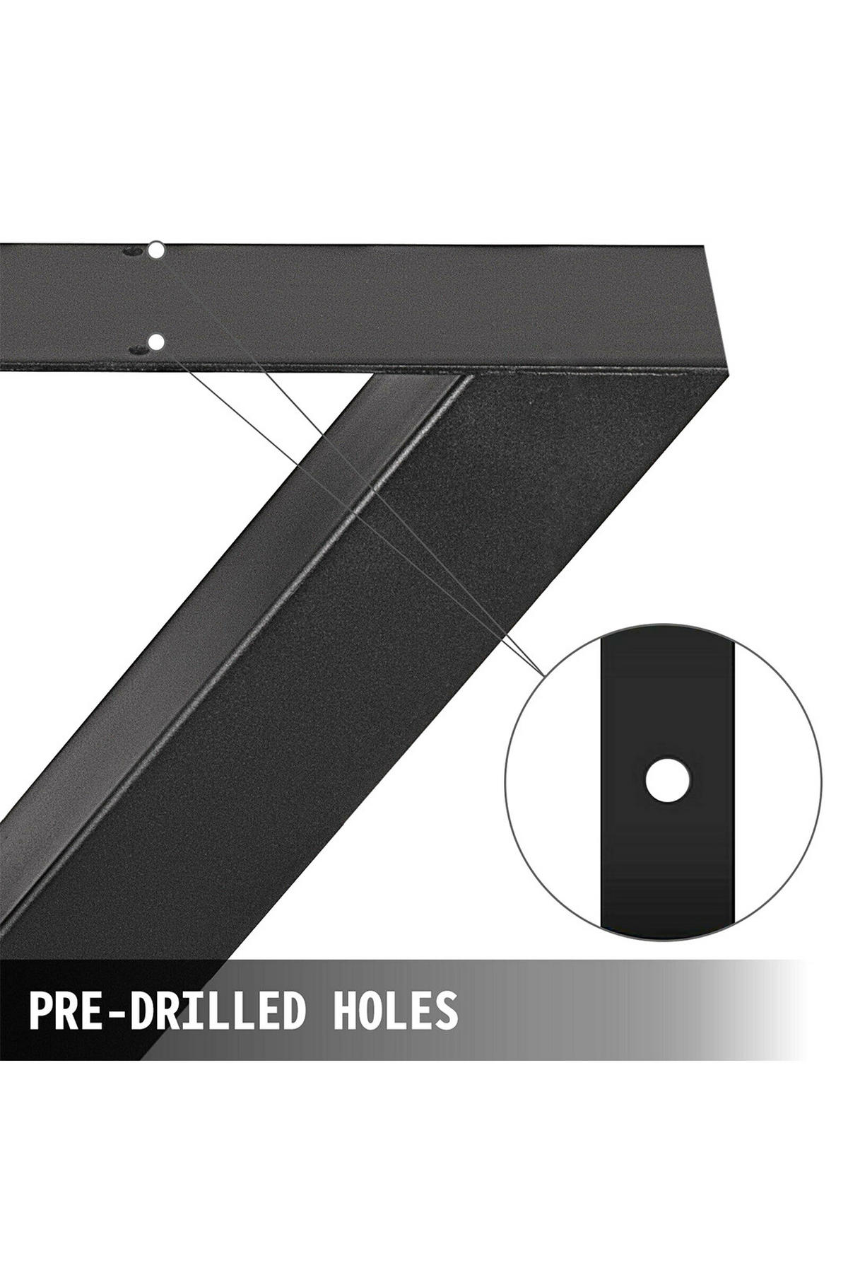 TISCHBEINE 2-tlg Set X-förmige aus Eisen in Schwarz 71-cm hohe 50 x 7 x 71 cm - Schwarz, Metall (50/71/7cm) - Livingandhome