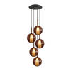 GALERIELEUCHTE Belluna 5-flammig Braun Ø 24cm - Braun, Glas (24/24/45cm) - s.luce