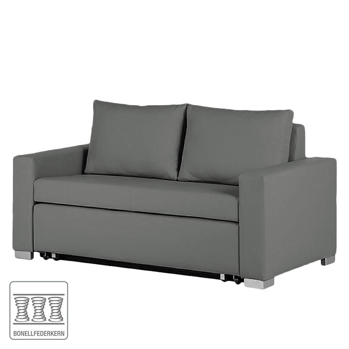 SCHLAFSOFA - Silberfarben/Hellgrau, Kunststoff (153/90/90cm) - home24