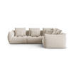 ECKSOFA modular rechts Bloom aus Samt ecru 3 Sitzplätze - Ecru, Textil (216/316cm) - Micadoni