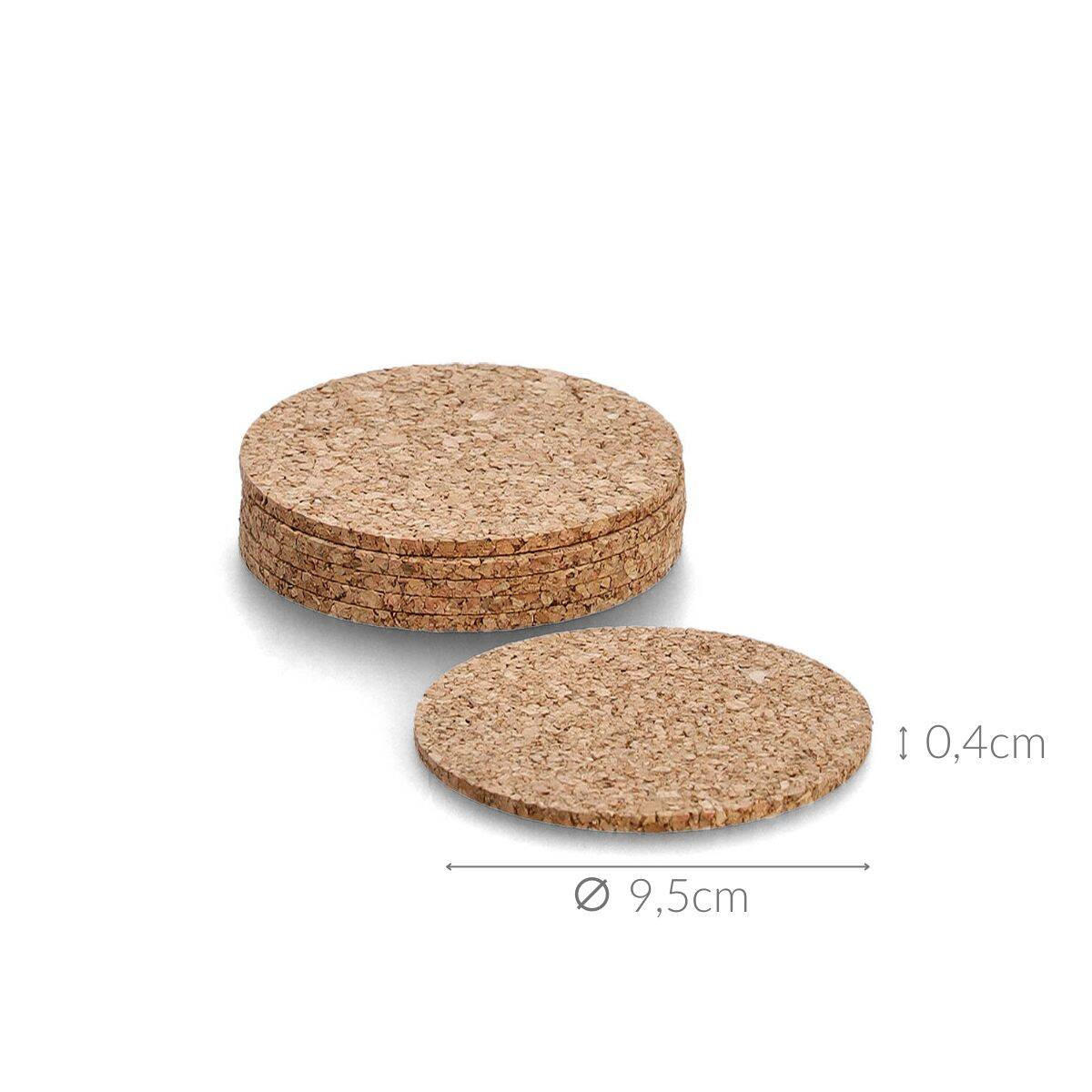TASSENUNTERSETZER Kork Ø 9,5 6er-Set - Braun, Naturmaterialien (9.5/9.5cm) - ZELLER