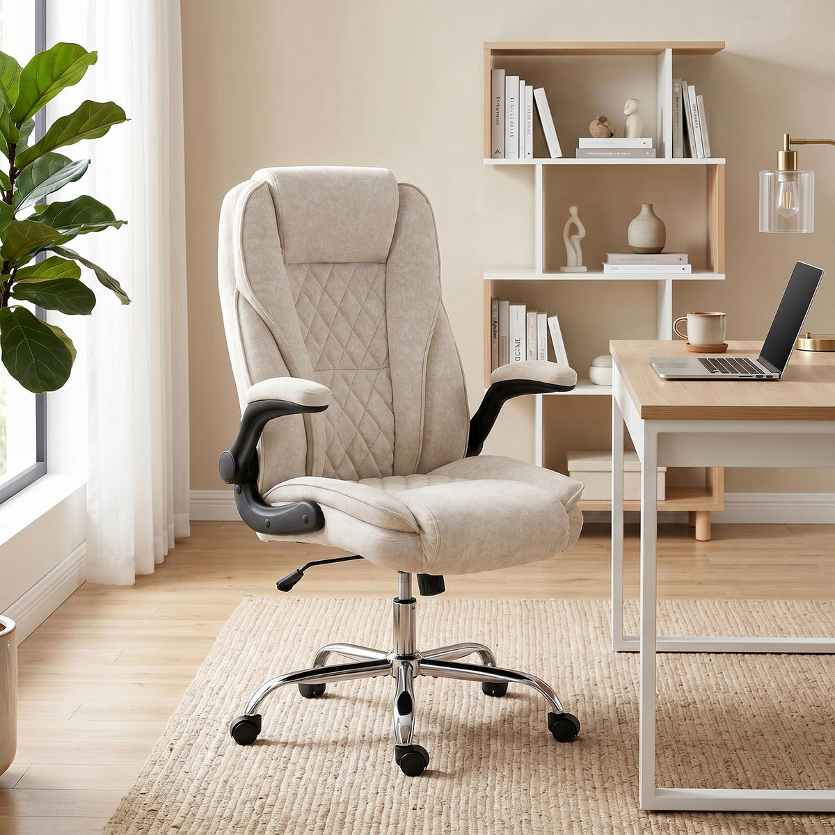 BÜROSTUHL Beige 70.0/70.0/122.0 cm - Beige, Textil (70/122/70cm)