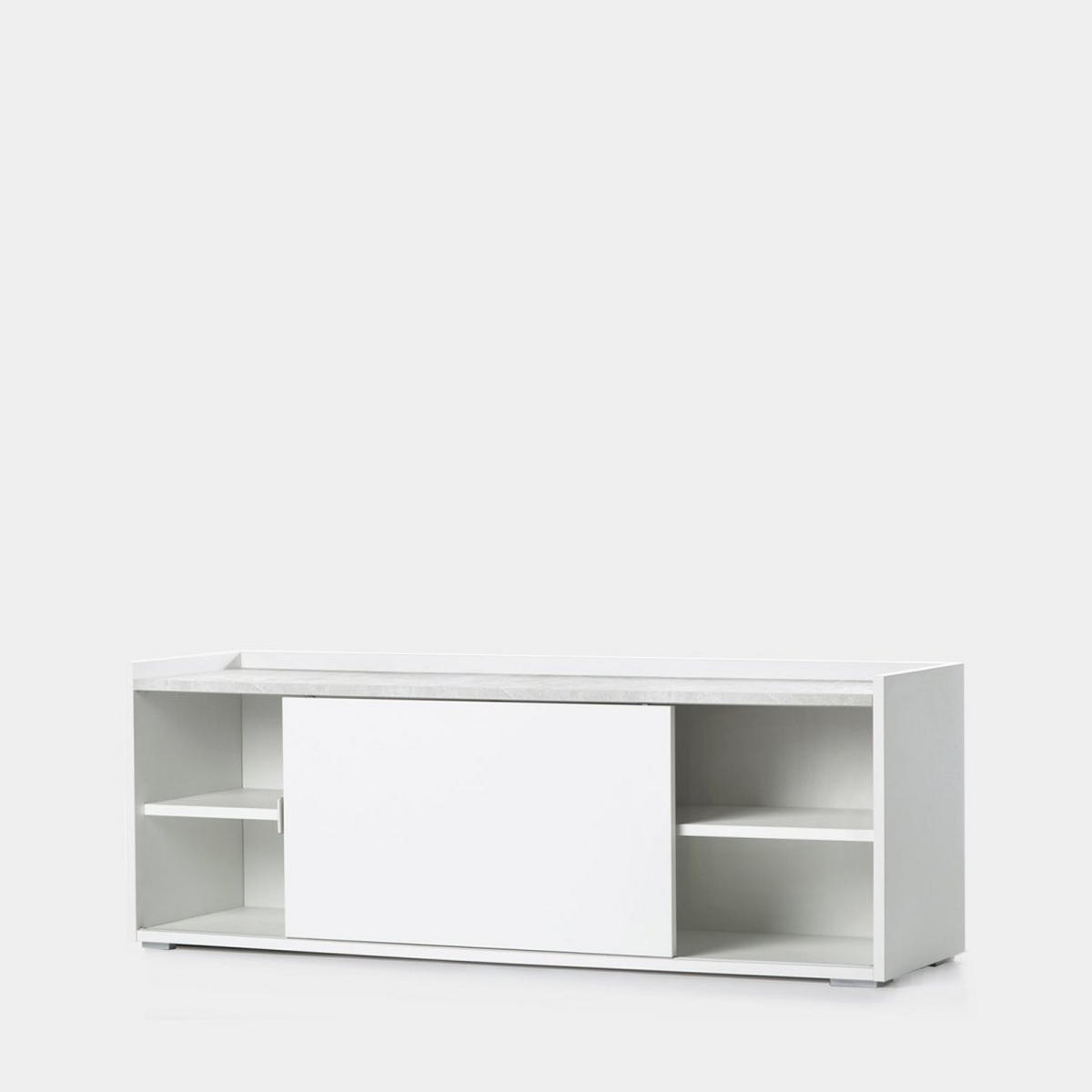 TV-ELEMENT Siena Weiß 140 cm x 51 cm - Weiß, Holzwerkstoff (140/51/41cm)