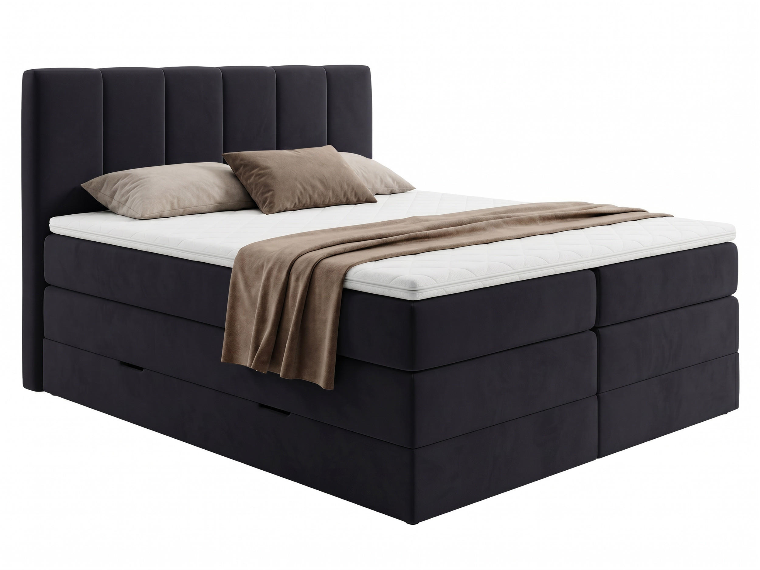 BOXSPRINGBETT Star Max - 160x200 - schwarz (Kronos 07) - Schwarz, Holz/Holzwerkstoff (160/200cm) - Sofnet