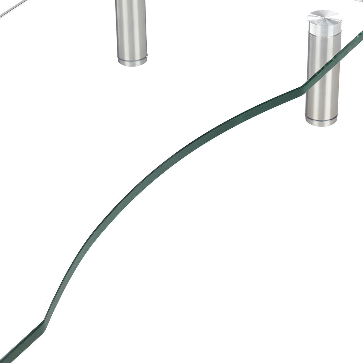 MONITORSTÄNDER Transparent Silber Glas höhenverstellbar - Transparent, Glas/Metall (24/56/11cm) - Relaxdays