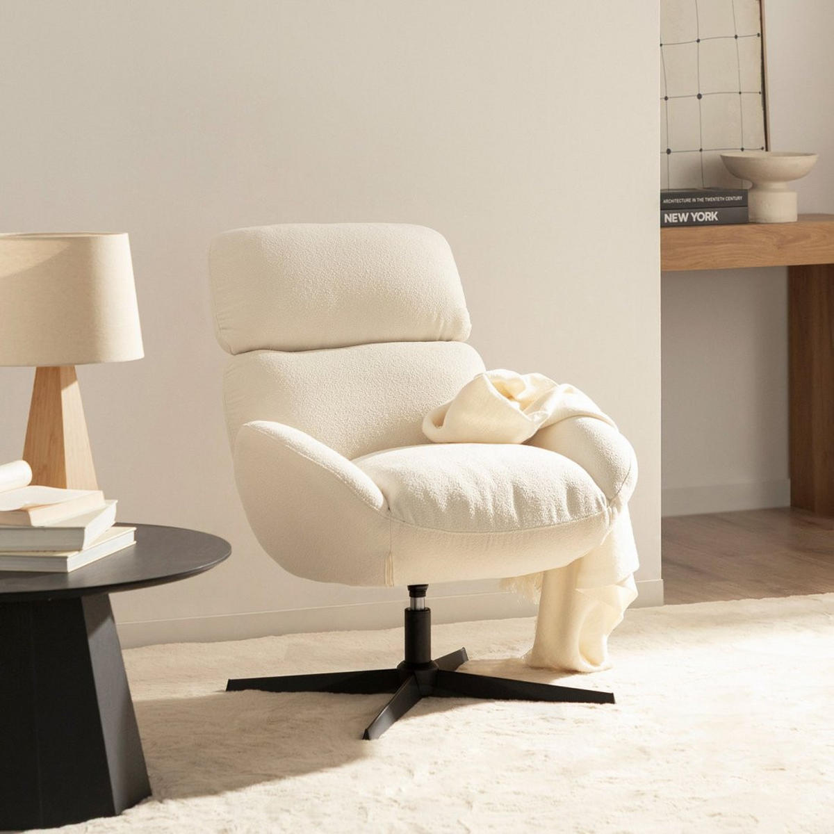 DREHSTUHL Rik Beige 72 cm x 88 cm - Beige, Textil (72/88/78cm) - Klast Home