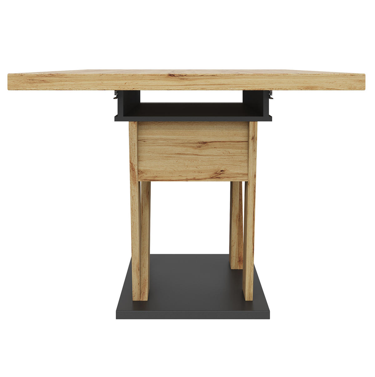 AUSZIEH-ESSTISCH aus MDF mit Ablagefach, 119-158,5/80/75 cm, Natur - Naturfarben, Holzwerkstoff (119/80/75cm) - Redom