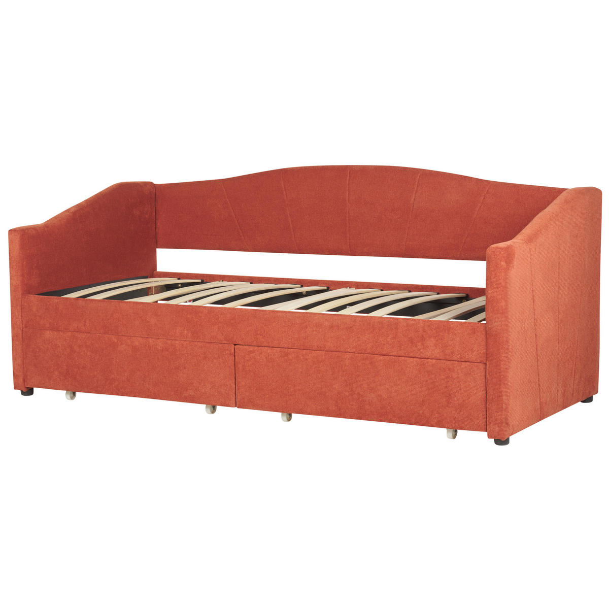 TAGESBETT mit Stauraum 90x200 cm Rot Vittel - Rot, Textil (90/200cm) - Beliani