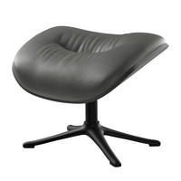 POLSTERHOCKER - Schwarz/Grau, Leder/Metall (44/39/42cm) - home24