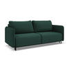 3-SITZER SOFA mit Schlaffunktion Strukturstoff Stoff Grün - Dunkelgrün/Schwarz, Holz/Textil (226/90/92cm) - Makamii