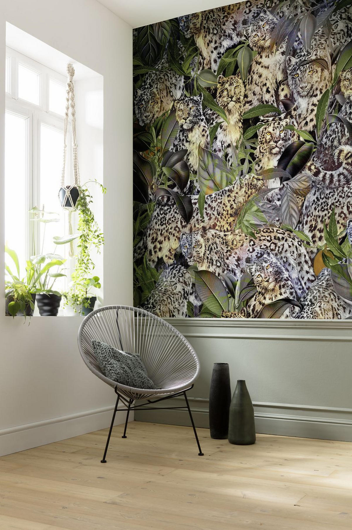 FOTOTAPETE Leopard 200 x 250 cm - Grün, Papier (200/250cm) - Sanders & Sanders