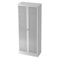 AKTENSCHRANK - 5 Ordnerhöhen 42/80/200,4 cm in Weiß/Milchglaß - Weiß, Holzwerkstoff (80/200.4/42cm) - bümö
