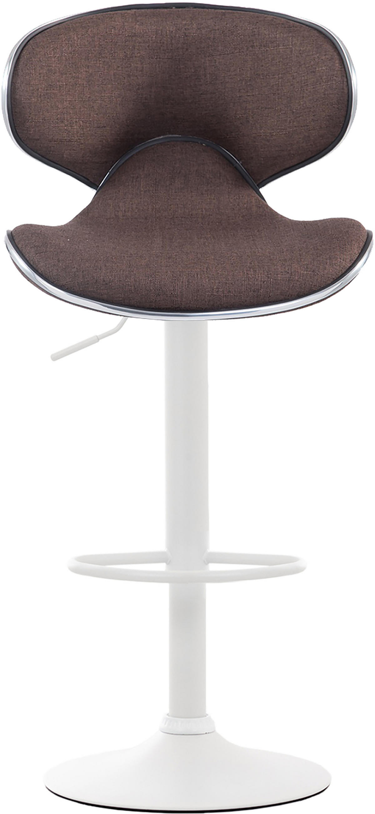 BARHOCKER 2er Set Stoff braun - Weiß/Braun, Textil/Metall (46/88/49cm) - CLP